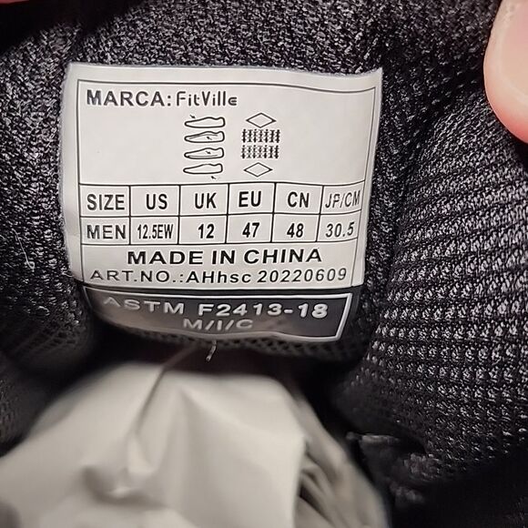 FitVille Men's High-top SteelCore Work Boots Size 12.5 EW - Picture 9 of 10